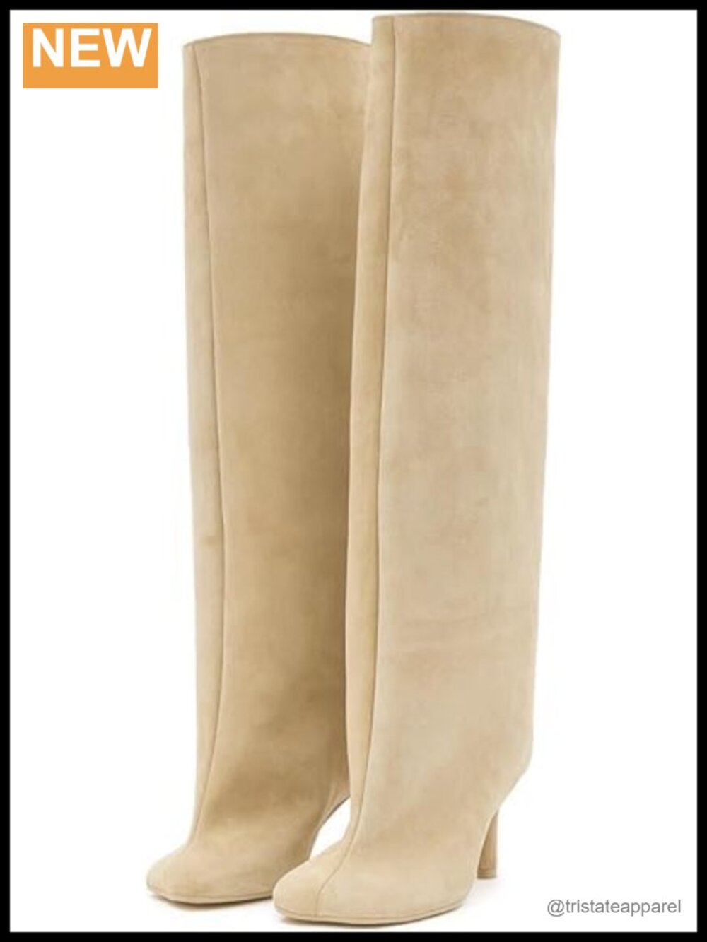 Faux Suede Knee High Boots Women Square Toe Kitten Heel Pull On Fall Y2K